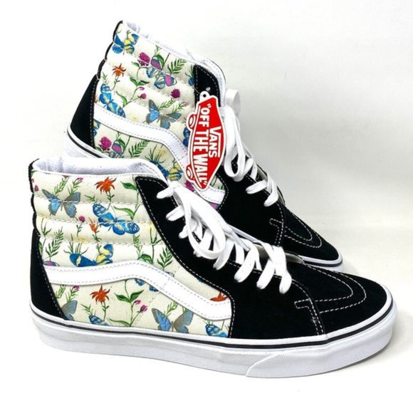 💖MEGA SALE💖VANS SK8-HI  Men Butterfly Floral Black White Canvas  VN0A5HXVUC0 - Picture 1 of 10